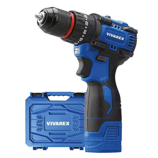 دریل شارژی ٢ باطری براشلس VR1608-BLX